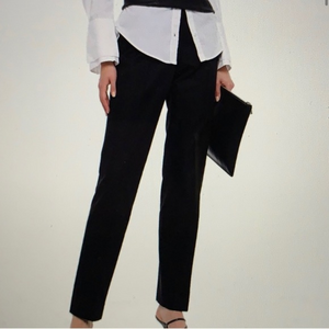 Helmut Lang Cotton Blend Straight-Leg Black Pants Size 8 34”x29.5”‎